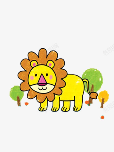 可爱的黄色小狮子png免抠素材_新图网 https://ixintu.com 卡通 可爱 素材 黄色
