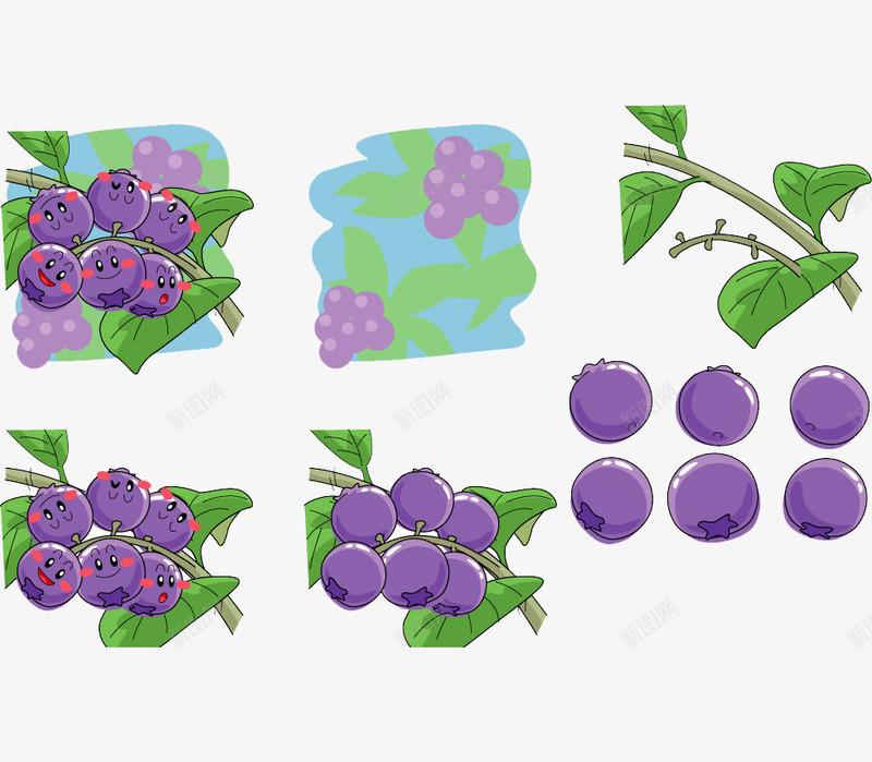 卡通画类的熊果苷蓝莓png免抠素材_新图网 https://ixintu.com 免抠 卡通画 手绘 熊果苷 素材 紫色 蓝莓