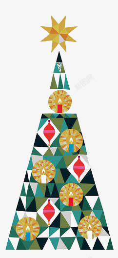 三角形元素圣诞树素材