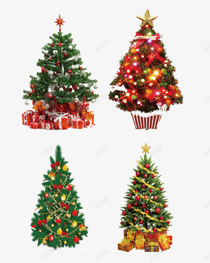 圣诞树片png免抠素材_新图网 https://ixintu.com 圣诞树 圣诞节 广告设计 松树 礼物 设计