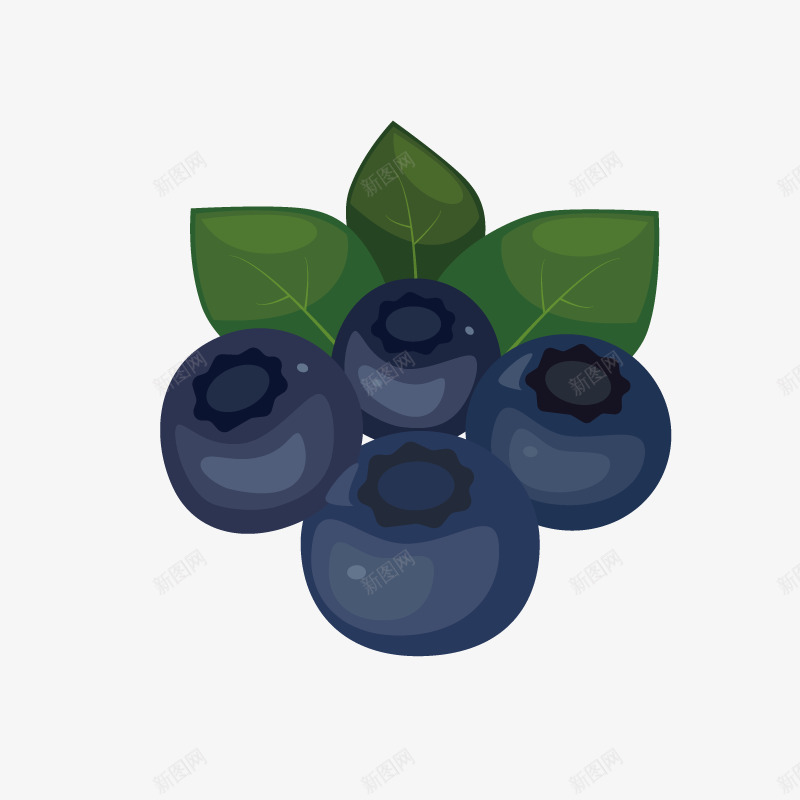 美味的蓝莓卡通图png免抠素材_新图网 https://ixintu.com 卡通 叶子 手绘图 水果 美味的 美食 蓝莓