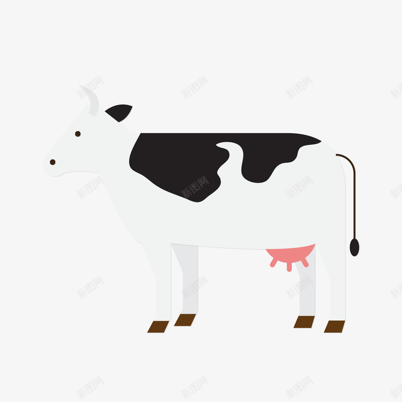 黑白卡通奶牛png免抠素材_新图网 https://ixintu.com 卡通动物 卡通奶牛 背景装饰 黑白奶牛