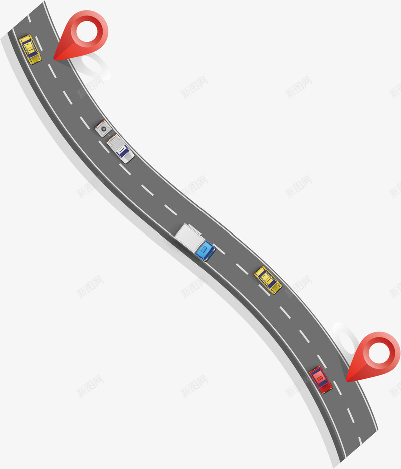 水彩创意公路矢量图图标ai_新图网 https://ixintu.com 公路 创意 卡通手绘 图标 弯曲 灰色 马路 矢量图
