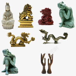 中国古龙中国传统文化雕像高清图片