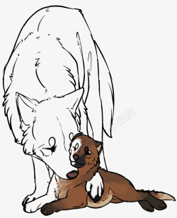 狗崽大狗和狗崽高清图片