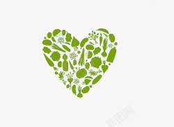 关注饮食健康绿色瓜果在心中高清图片