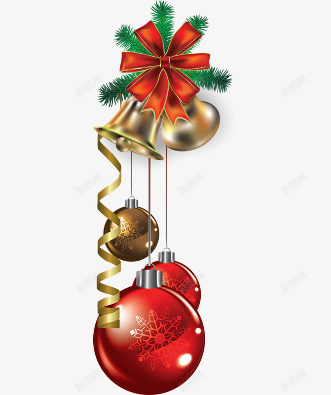 欢乐圣诞铃铛装饰1png免抠素材_新图网 https://ixintu.com 圣诞 欢乐 装饰素材 铃铛