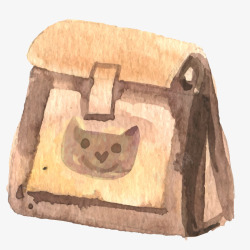 水彩手绘猫粮的包装素材