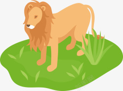 手绘角马卡通手绘动物园狮子插画矢量图高清图片