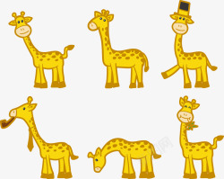 黄色长颈鹿卡通形象素材