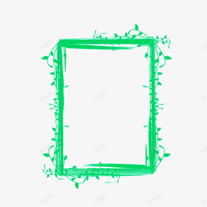 绿色植物框架粉笔图案psd免抠素材_新图网 https://ixintu.com 免抠 图案 效果 框架 粉笔 粉笔框 线条 绿色植物 装饰