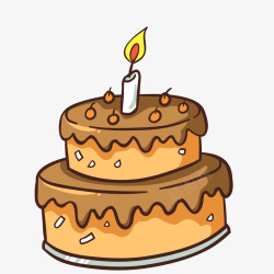 卡通棕色的生日蛋糕矢量图素材