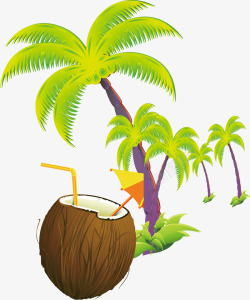 手绘夏威夷果树矢量图素材