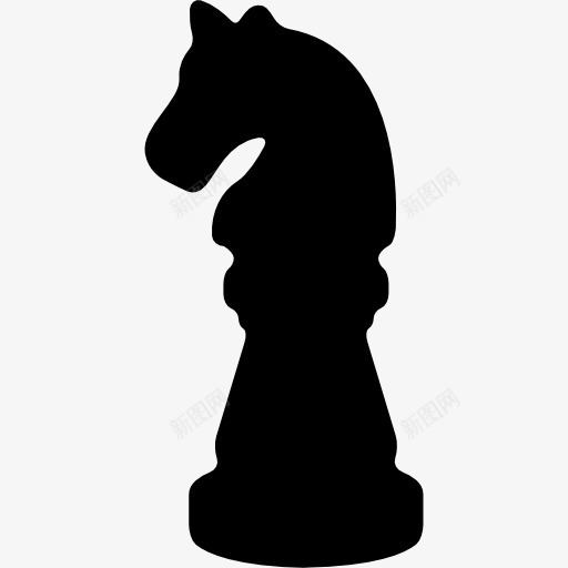 黑马棋子形状图标png_新图网 https://ixintu.com 个人运动 多项运动 形状 棋子 精神运动 象棋 运动 马 黑色