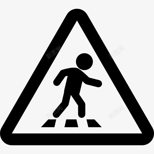 过马路小心图标png_新图网 https://ixintu.com 地图和国旗 步行 行人 警告 警告标志 道路标志