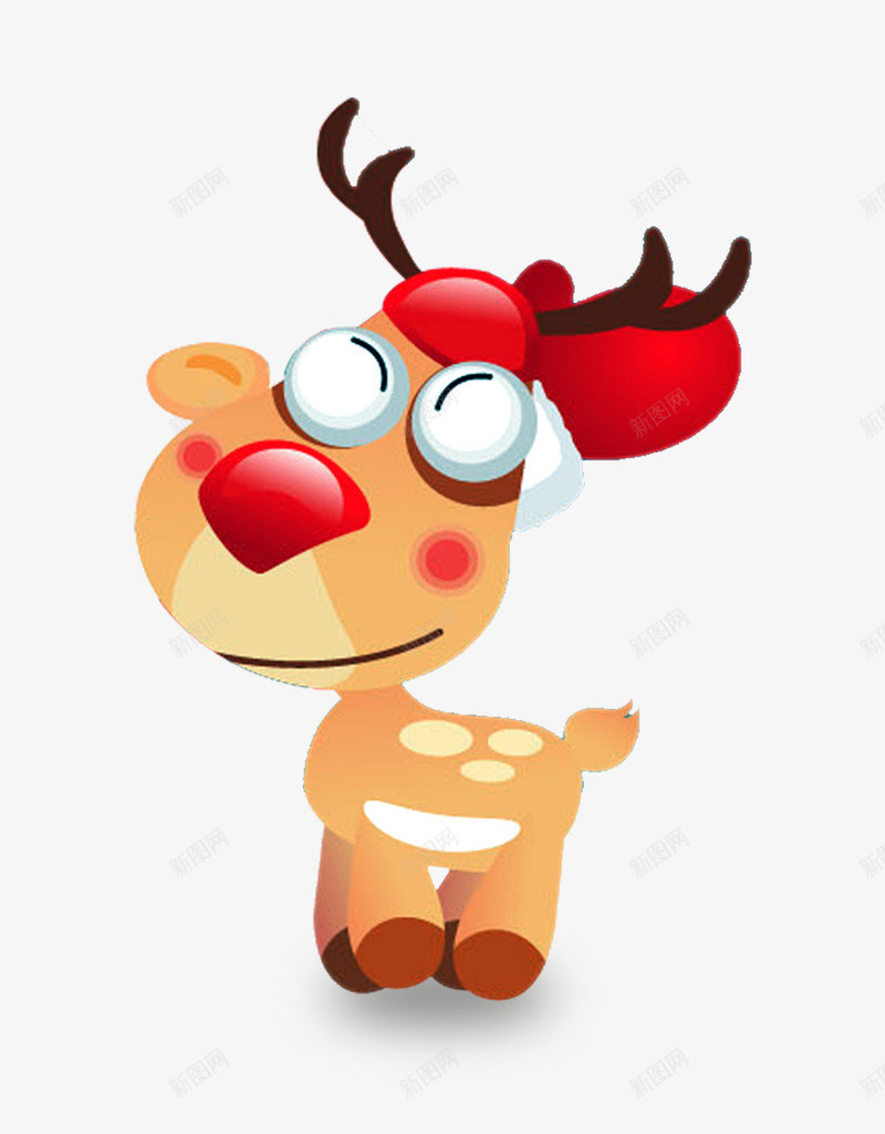 戴圣诞帽子的驯鹿png免抠素材_新图网 https://ixintu.com 圣诞帽 圣诞节 驯鹿 麋鹿