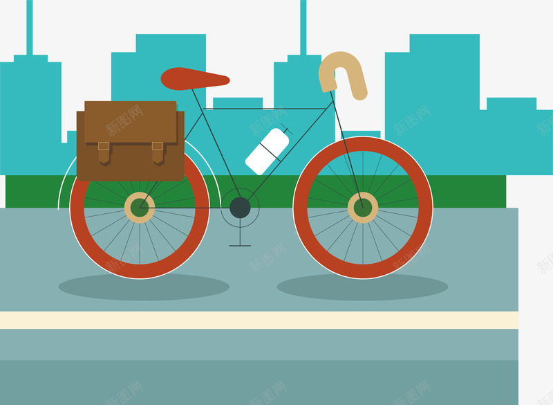 公路自行车插画png免抠素材_新图网 https://ixintu.com 公路 公路自行车 城市 插画 自行车 自行车插画