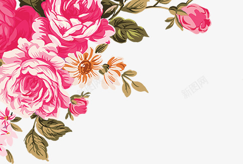 粉色温馨手绘花朵植物装饰png免抠素材_新图网 https://ixintu.com 植物 温馨 粉色 花朵 装饰