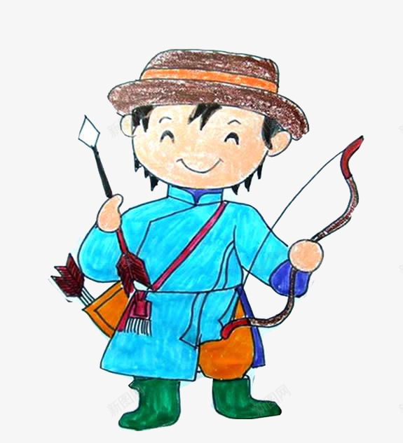 藏族打猎png免抠素材_新图网 https://ixintu.com 卡通 少数民族 民族团结 民族服饰