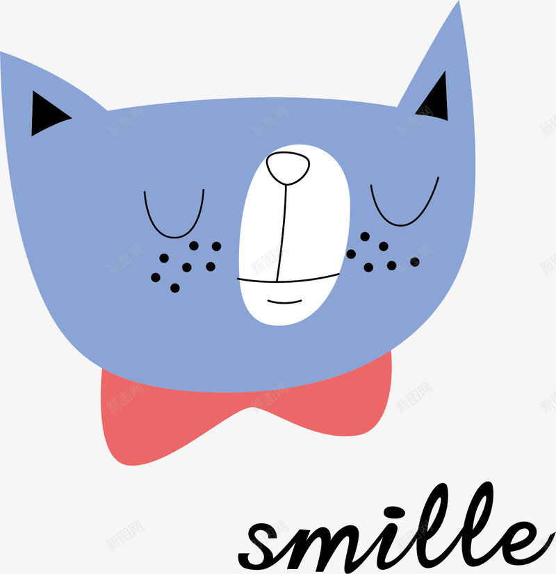蓝色猫咪头像矢量图ai免抠素材_新图网 https://ixintu.com 动物 可爱 头像 宠物 水彩 猫咪 蓝色 矢量图