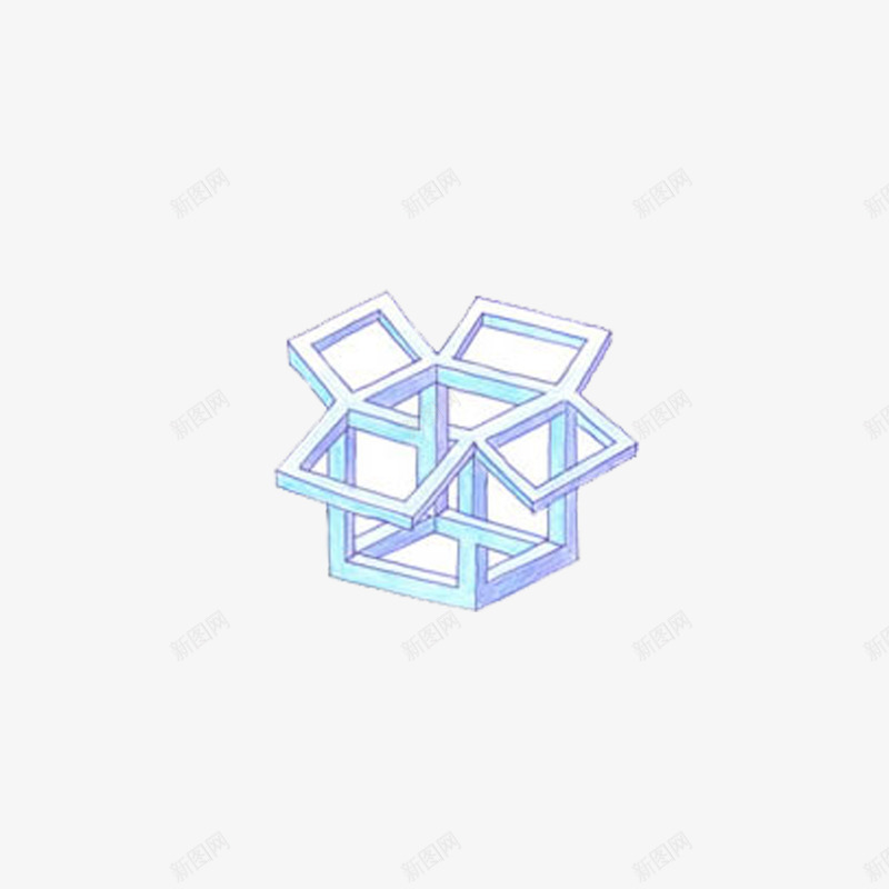 六扇门png免抠素材_新图网 https://ixintu.com 创意 方盒 结构 蓝色