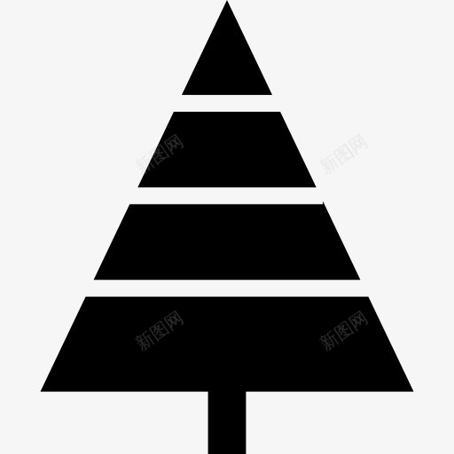 几何的圣诞树图标png_新图网 https://ixintu.com 三角 形状 松树 树