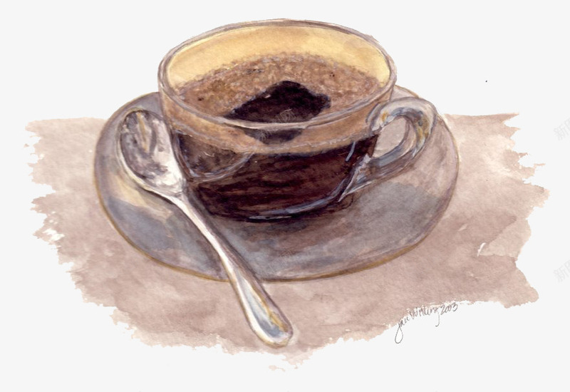 手绘咖啡png免抠素材_新图网 https://ixintu.com 下午茶 咖啡 插画 汤勺 温馨 茶点