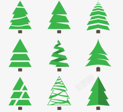 简约绿色圣诞树素材