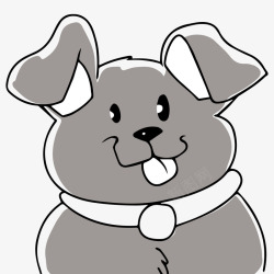 卡通吐舌头的小狗动物矢量图素材
