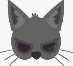 猫咪面具灰色猫咪面具矢量图高清图片