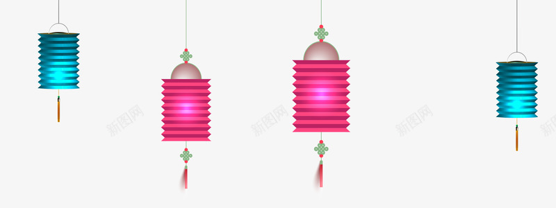 4色褶皱灯笼png免抠素材_新图网 https://ixintu.com 中国风 中秋 中秋节快乐 团圆 灯笼 节日