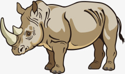 素描犀牛手绘动物猛兽犀牛矢量图高清图片