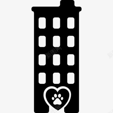 宠物酒店大楼图标图标