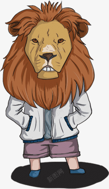 狮子png免抠素材_新图网 https://ixintu.com 卡通狮子 戴面具的人 狮子面具