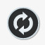 按钮同步超级单声道黑贴纸图标png_新图网 https://ixintu.com button synchronize 同步 按钮