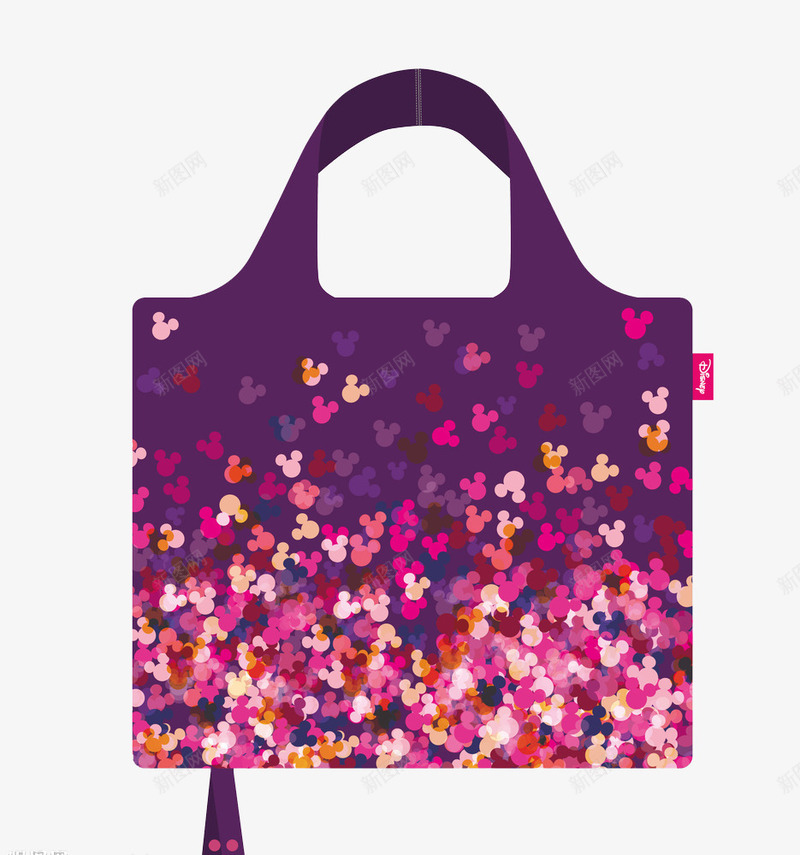 紫色购物袋png免抠素材_新图网 https://ixintu.com 图案设计 环保袋 生活用品 生活百科 米奇 设计 购物袋 迪斯尼