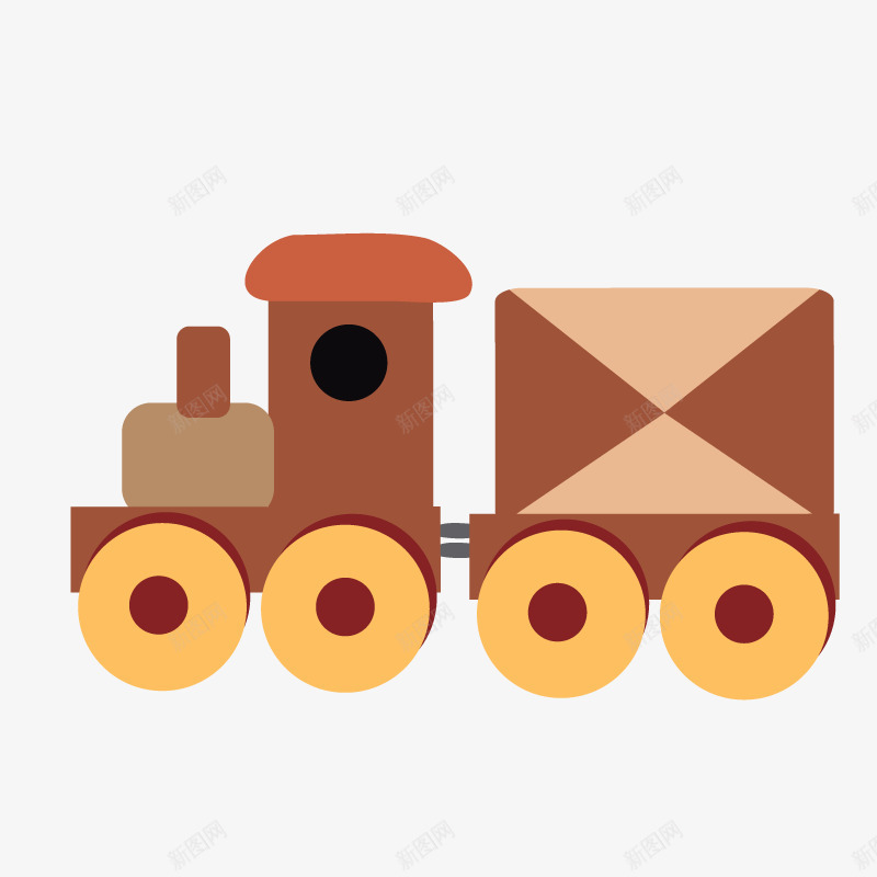 棕色火车头png免抠素材_新图网 https://ixintu.com 几何图形 卡通形象 棕色火车 火车头 简单绘画
