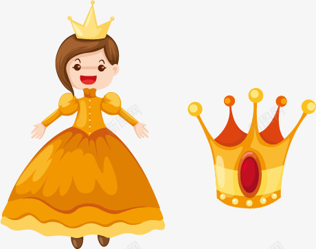 王后和王冠矢量图ai免抠素材_新图网 https://ixintu.com 卡通 王冠 王后 矢量图