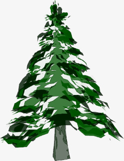 绿色松树无装饰圣诞树素材