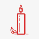 红色卡通手绘蜡烛素材