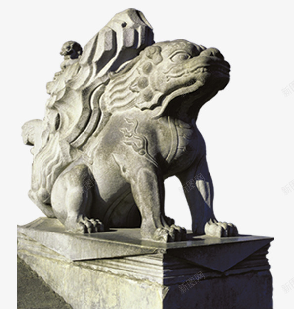 中国风狮子石像png免抠素材_新图网 https://ixintu.com 产品实物 狮子 石像 雕塑