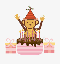 猴子生日快乐素材