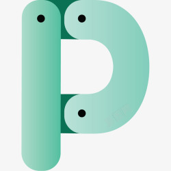 大写字母P蓝色拼接英文字母P高清图片