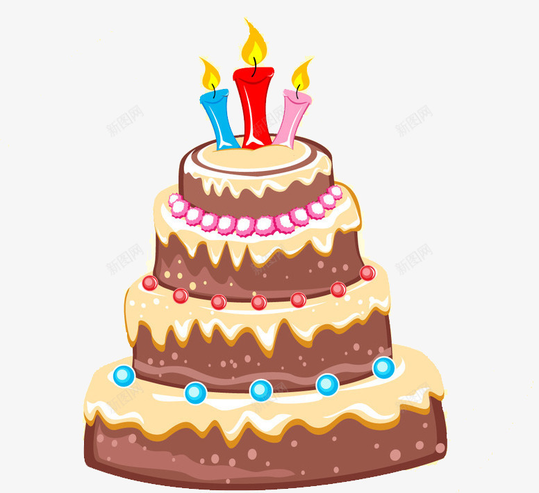 蛋糕png免抠素材_新图网 https://ixintu.com 多层蛋糕 巧克力蛋糕 点蜡烛的蛋糕