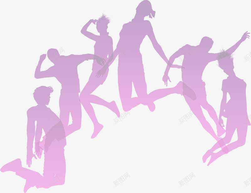 紫色欢乐人物跳跃png免抠素材_新图网 https://ixintu.com 人物 欢乐 紫色 跳跃