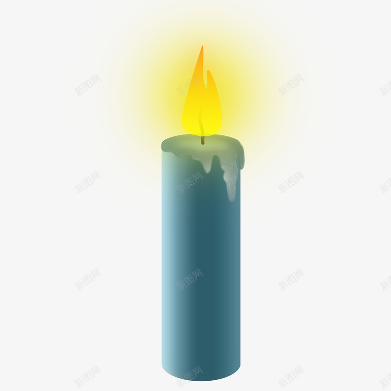 蓝色卡通蜡烛png免抠素材_新图网 https://ixintu.com 卡通蜡烛 蓝色蜡烛