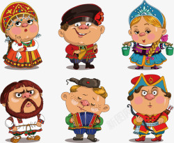 俄罗斯民族服饰俄罗斯民族风人物矢量图高清图片