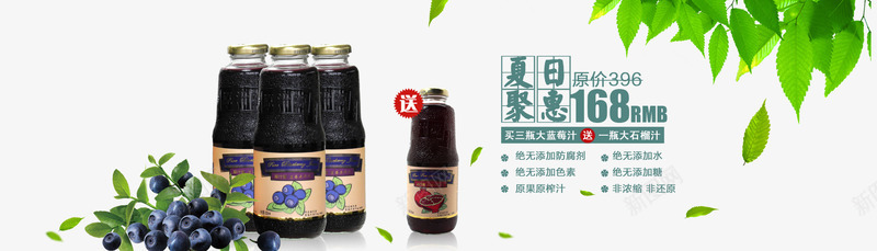 大瓶蓝莓汁png免抠素材_新图网 https://ixintu.com 产品实物 叶子 蓝莓汁