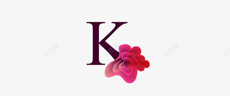 玫瑰主题字母K图标png_新图网 https://ixintu.com 主题 图片 字母 玫瑰