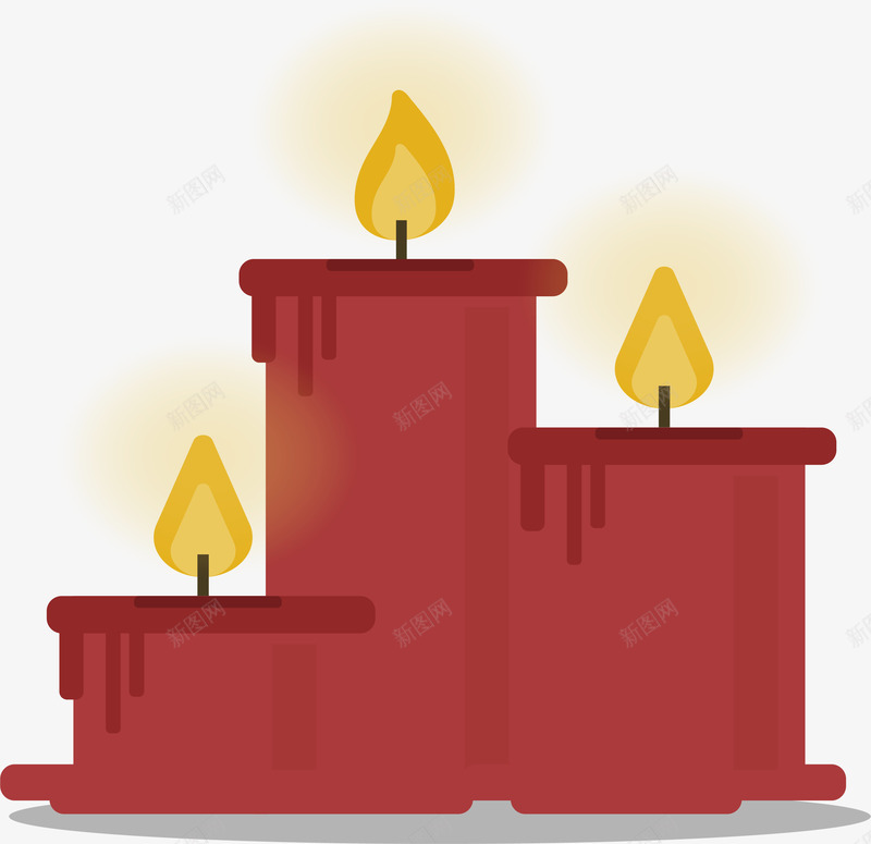 燃烧红色蜡烛矢量图ai免抠素材_新图网 https://ixintu.com 三根蜡烛 圣诞节 圣诞蜡烛 矢量png 红色蜡烛 蜡烛 矢量图
